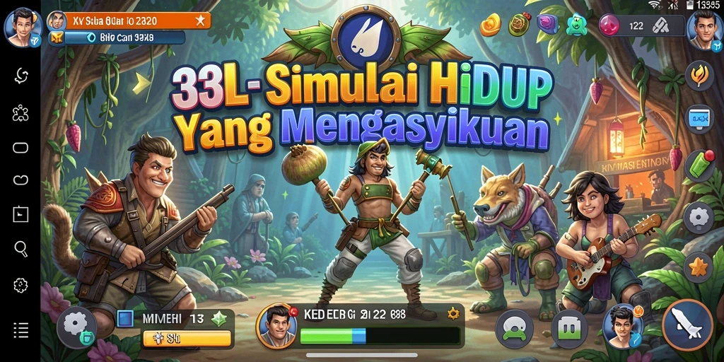 Tampilan screenshot dari permainan 33L yang menunjukkan interaksi karakter dalam simulasi.