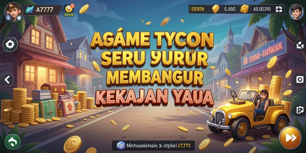 Tampilan gameplay A7777 yang menarik dalam membangun bisnis Tycoon.