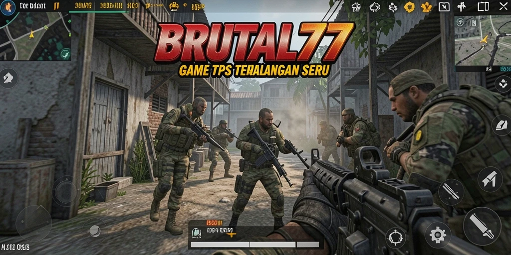Tampilan gameplay seru dan mendebarkan di BRUTAL77.