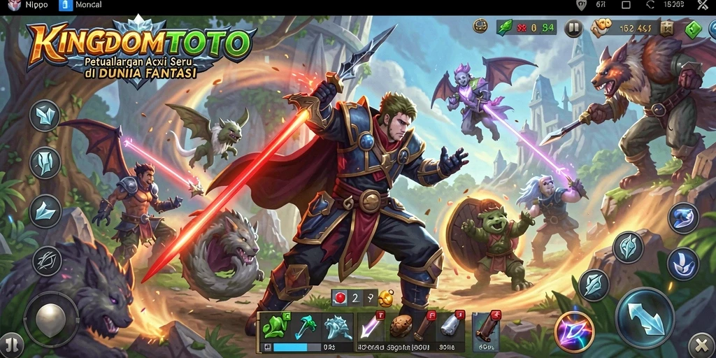 Tampilan gameplay KINGDOMTOTO yang penuh aksi dan petualangan seru.