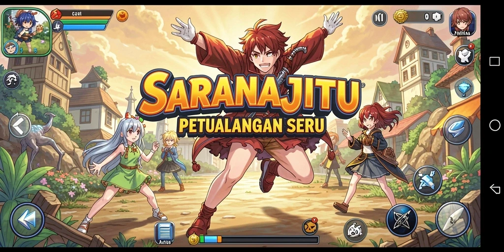 Tampilan gameplay SARANAJITU yang memukau dengan aksi seru.