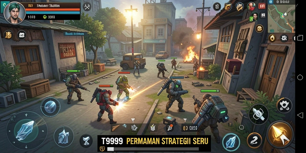 Tampilan gameplay mendebarkan dari T9999 dengan strategi yang cerdas.