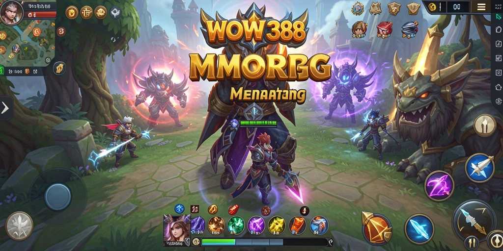 Screenshot gameplay menampilkan aksi seru dalam dunia WOW388 MMORPG.
